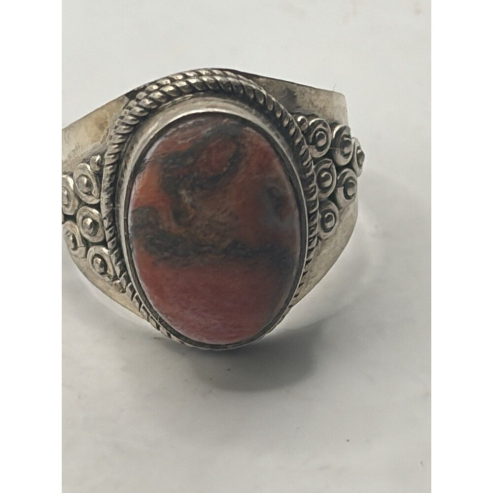 vintage 925 sterling silver agate Ring Size 7